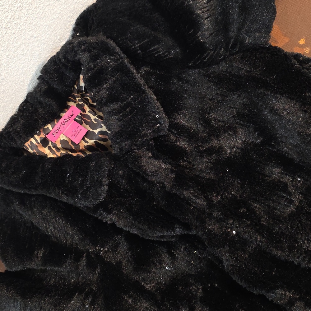 Betsey Johnson Black Teddy Jacket - Picture 8 of 10